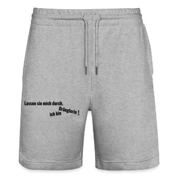 Draenglerin - Stanley/Stella Unisex Bio Joggingshorts Trainer  - Grau meliert - Vorne - Nik (191cm) & Marisol (170cm)