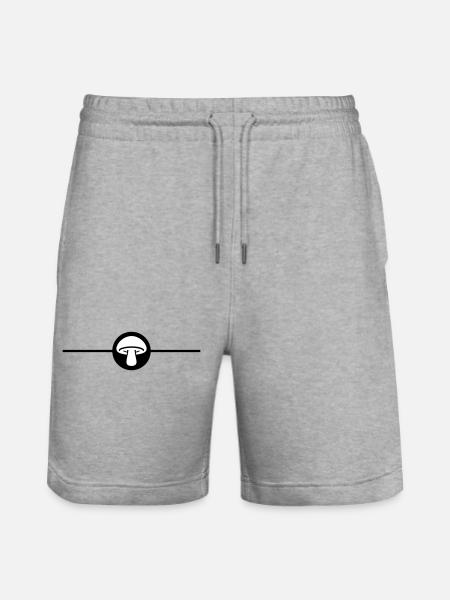 Mushroom Toadstool Icon - Stanley/Stella Trainer Unisex Organic Jogging Shorts - heather grey