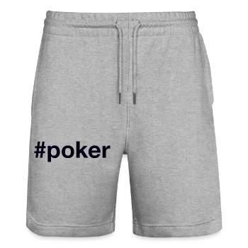 Poker Hashtag - Stanley/Stella Unisex Bio Joggingshorts Trainer  - Grau meliert - Vorne - Nik (191cm) & Marisol (170cm)