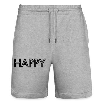heureux - Short de jogging bio TRAINER Stanley/Stella unisexe - gris chiné - Devant - Nik (191cm) & Marisol (170cm)