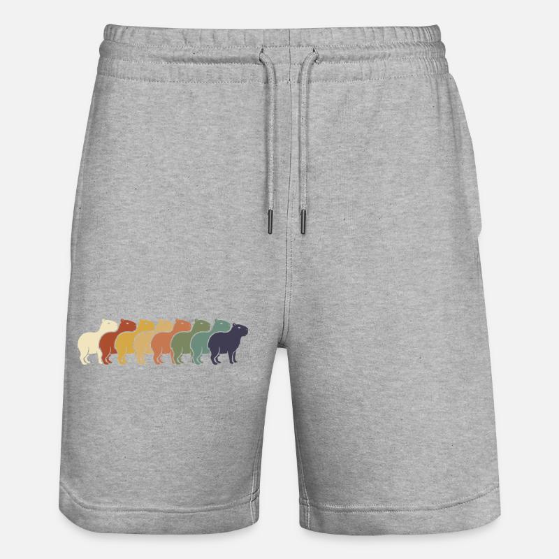 Regenbogen Kamelreihe - Stanley/Stella Unisex Bio Joggingshorts Trainer  - Grau meliert