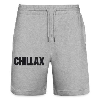 Chillax – Lockere flämische Stimmung - Stanley/Stella Unisex Bio Joggingshorts Trainer  - Grau meliert - Vorne - Nik (191cm) & Marisol (170cm)