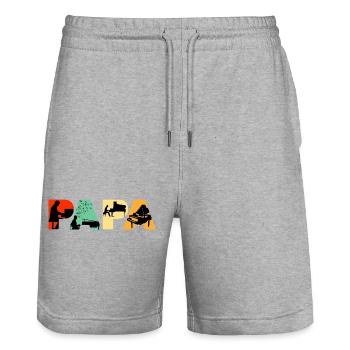 Piano Papa Funny Musical Father Keyboard Player - Stanley/Stella Trainer Unisex Organic Jogging Shorts - heather grey - Front - Nik (191cm) & Marisol (170cm)