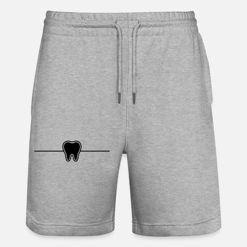 Tooth Symbol Element - Stanley/Stella Trainer Unisex Organic Jogging Shorts - heather grey
