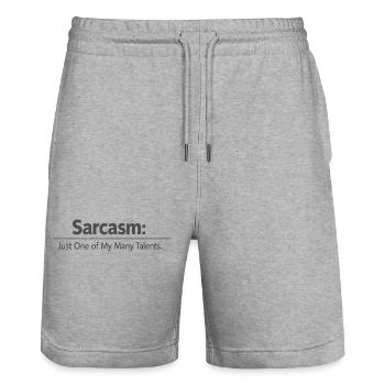 Le sarcasme, juste un de mes nombreux talents - Short de jogging bio TRAINER Stanley/Stella unisexe - gris chiné - Devant - Nik (191cm) & Marisol (170cm)