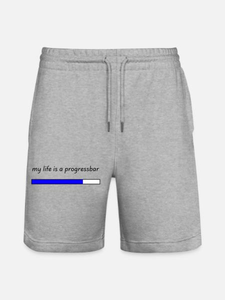 my life is a progressbar - Stanley/Stella Trainer Unisex Organic Jogging Shorts - heather grey