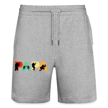 Paintball Papa Retro Silhouette Sport Design - Short de jogging bio TRAINER Stanley/Stella unisexe - gris chiné - Devant - Nik (191cm) & Marisol (170cm)