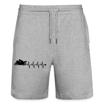 Motorrad - Stanley/Stella Unisex Bio Joggingshorts Trainer  - Grau meliert - Vorne - Nik (191cm) & Marisol (170cm)