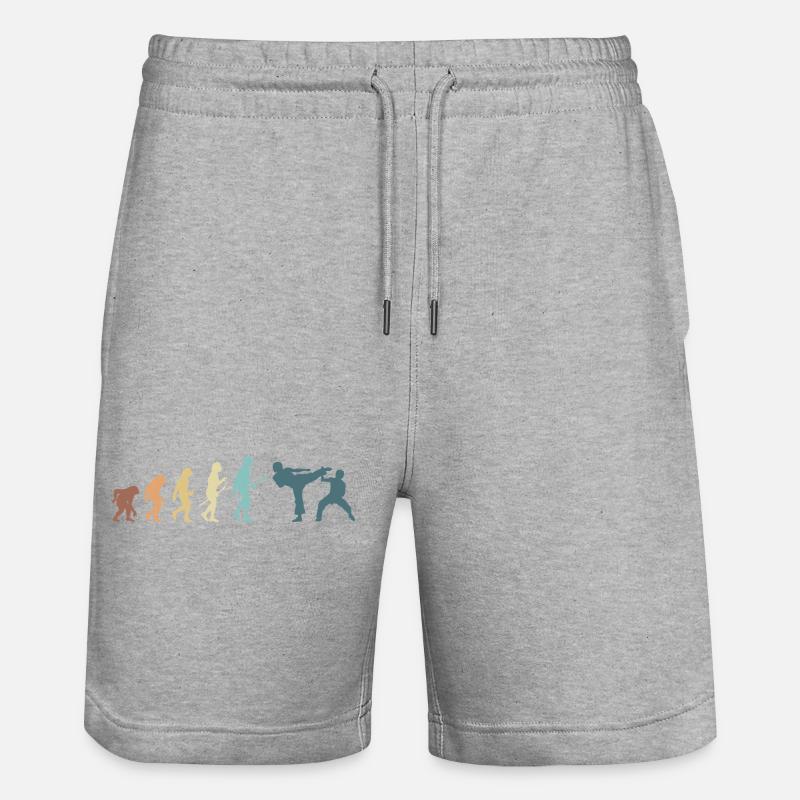 Kampfsport Evolution Karate MMA Kämpfer - Stanley/Stella Unisex Bio Joggingshorts Trainer  - Grau meliert