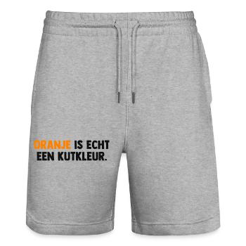 Oranje is echt een Kutkleur - Nederland - Niederla - Stanley/Stella Unisex Bio Joggingshorts Trainer  - Grau meliert - Vorne - Nik (191cm) & Marisol (170cm)