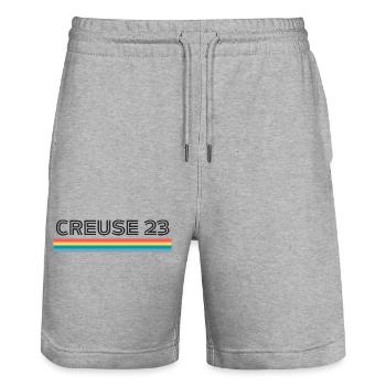 Creuse 23 Humor Gift T-Shirt - Stanley/Stella Trainer Unisex Organic Jogging Shorts - heather grey - Front - Nik (191cm) & Marisol (170cm)