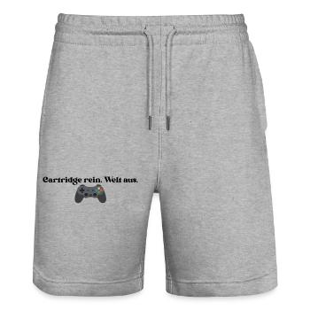 Welt_aus - Stanley/Stella Unisex Bio Joggingshorts Trainer  - Grau meliert - Vorne - Nik (191cm) & Marisol (170cm)