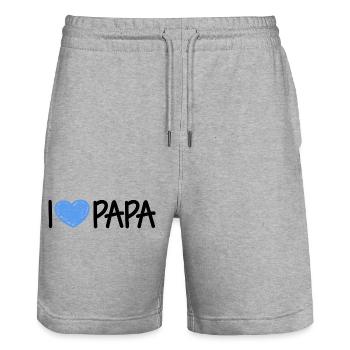 Papa Vatertag Herrentag Geschenk - Stanley/Stella Unisex Bio Joggingshorts Trainer  - Grau meliert - Vorne - Nik (191cm) & Marisol (170cm)