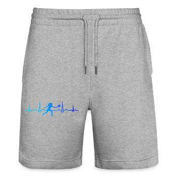 Idée cadeau pour le joueur de padel avec Padel Sport - Short de jogging bio TRAINER Stanley/Stella unisexe - gris chiné - Devant - Nik (191cm) & Marisol (170cm)
