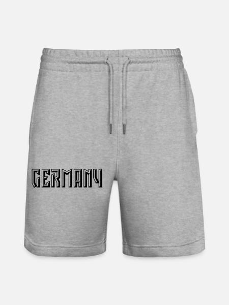 Germany Lettering (Relief / 3D / Black) - Stanley/Stella Trainer Unisex Organic Jogging Shorts - heather grey