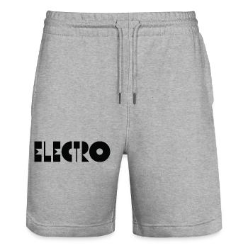 Electro music Logo - Stanley/Stella Trainer Unisex Organic Jogging Shorts - heather grey - Front - Nik (191cm) & Marisol (170cm)