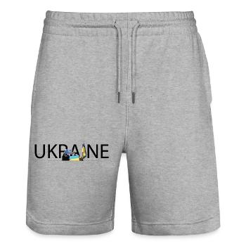 Ukraine Unity Protest College - Stanley/Stella Unisex Bio Joggingshorts Trainer  - Grau meliert - Vorne - Nik (191cm) & Marisol (170cm)