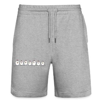 Chickens on the chicken - Stanley/Stella Trainer Unisex Organic Jogging Shorts - heather grey - Front - Nik (191cm) & Marisol (170cm)