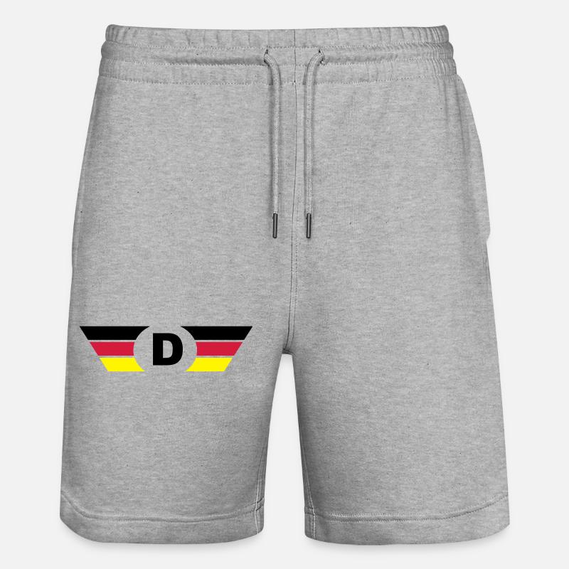 Allemagne drapeau / symbole haut - Short de jogging bio TRAINER Stanley/Stella unisexe - gris chiné