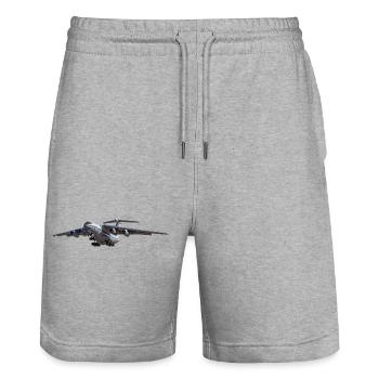 IL-76 - Stanley/Stella Unisex Bio Joggingshorts Trainer  - Grau meliert - Vorne - Nik (191cm) & Marisol (170cm)