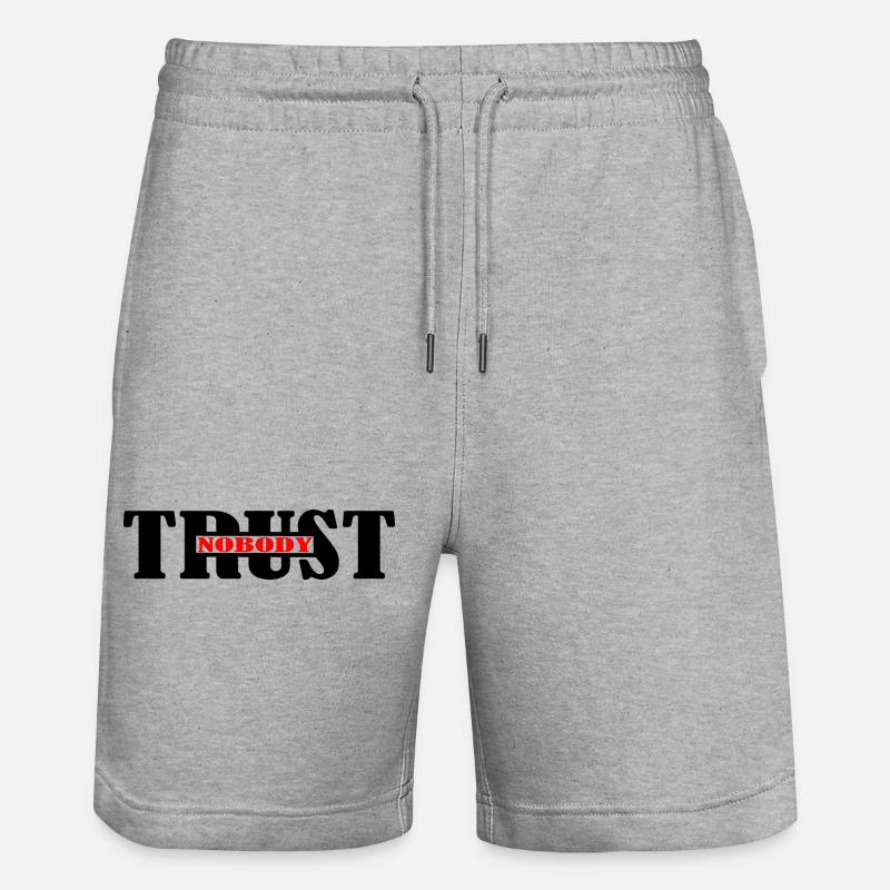 Vertraue niemandem - Stanley/Stella Unisex Bio Joggingshorts Trainer  - Grau meliert