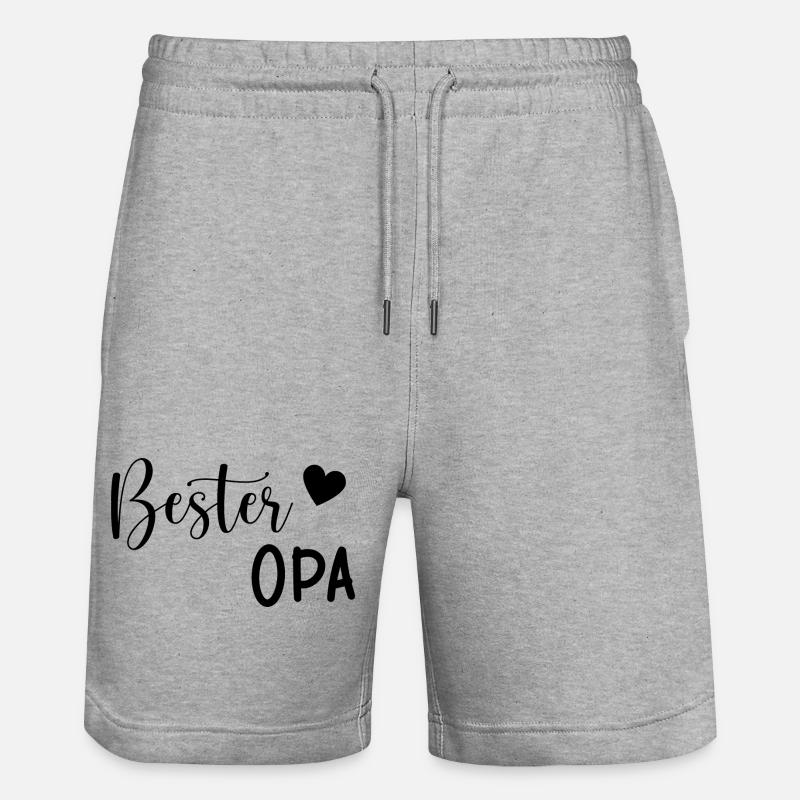 Bester Opa Geschenkidee - Stanley/Stella Unisex Bio Joggingshorts Trainer  - Grau meliert