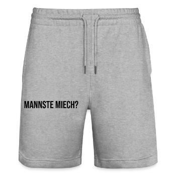 Erzgebirge meinst du mich - Stanley/Stella Unisex Bio Joggingshorts Trainer  - Grau meliert - Vorne - Nik (191cm) & Marisol (170cm)
