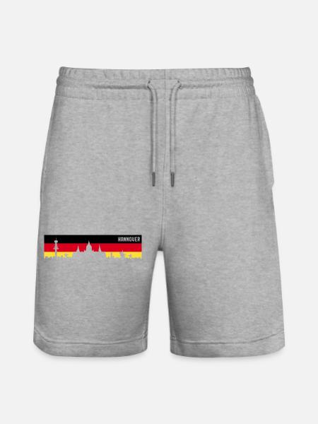 Hanovre Allemagne Drapeau Basse-Saxe Skyline - Short de jogging bio TRAINER Stanley/Stella unisexe - gris chiné