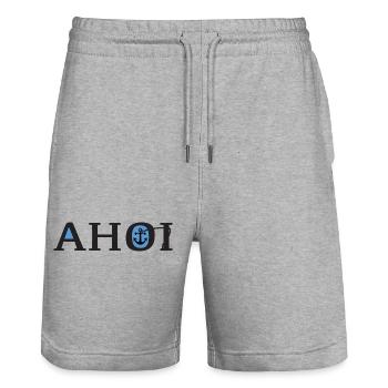 Maritim Anker Ahoi - Stanley/Stella Unisex Bio Joggingshorts Trainer  - Grau meliert - Vorne - Nik (191cm) & Marisol (170cm)