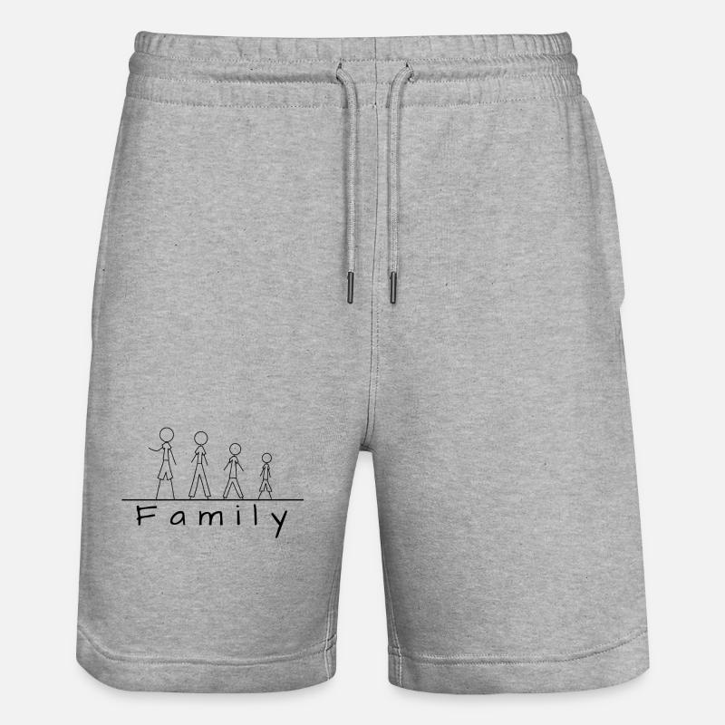 Famille de figurines en bâton - Short de jogging bio TRAINER Stanley/Stella unisexe - gris chiné