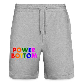 Power bottom - Stanley/Stella Trainer Unisex Organic Jogging Shorts - heather grey - Front - Nik (191cm) & Marisol (170cm)