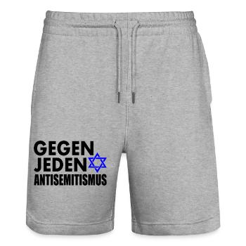 Gegen jeden antisemitismus - Stanley/Stella Unisex Bio Joggingshorts Trainer  - Grau meliert - Vorne - Nik (191cm) & Marisol (170cm)