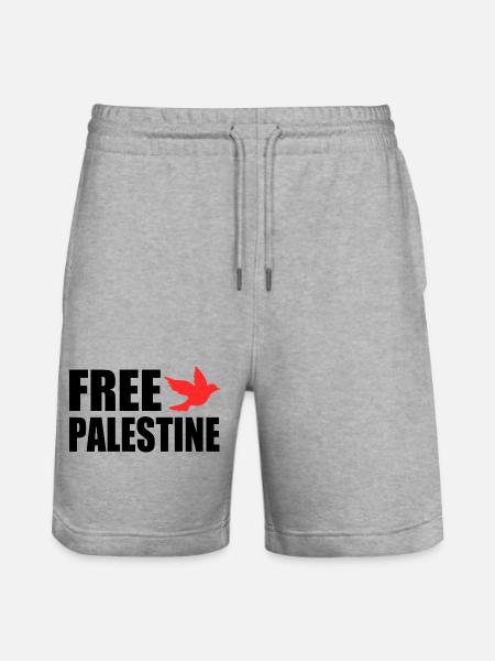 Free palestine - Stanley/Stella Trainer Unisex Organic Jogging Shorts - heather grey