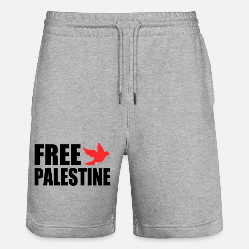 Free palestine - Short de jogging bio TRAINER Stanley/Stella unisexe - gris chiné