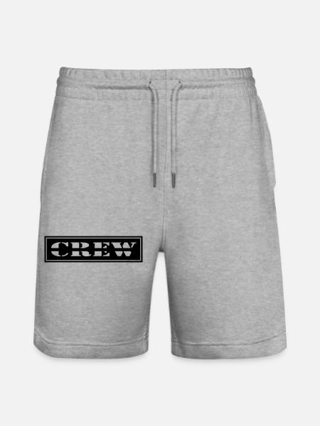 Crew Design im Patch Format - Stanley/Stella Unisex Bio Joggingshorts Trainer - Grau meliert