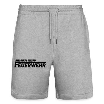 Angriffstrupp Freiwillige Feuerwehr - Stanley/Stella Unisex Bio Joggingshorts Trainer  - Grau meliert - Vorne - Nik (191cm) & Marisol (170cm)