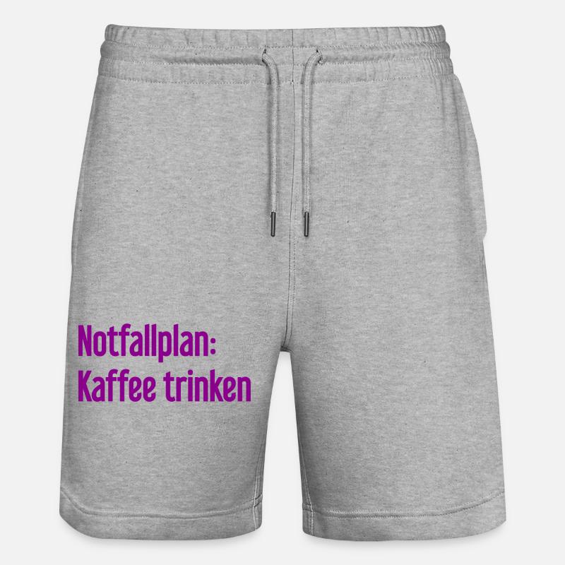 Kaffee-Notfallplan - Stanley/Stella Unisex Bio Joggingshorts Trainer  - Grau meliert