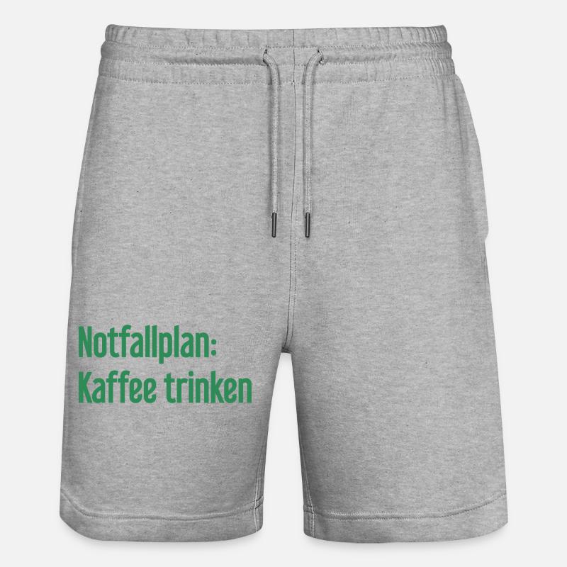 Kaffee-Notfallplan - Stanley/Stella Unisex Bio Joggingshorts Trainer  - Grau meliert