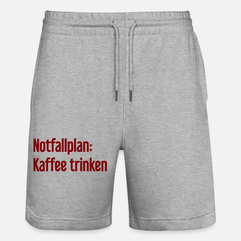 Kaffee-Notfallplan - Stanley/Stella Unisex Bio Joggingshorts Trainer  - Grau meliert