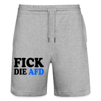 Fick die afd - Stanley/Stella Unisex Bio Joggingshorts Trainer  - Grau meliert - Vorne - Nik (191cm) & Marisol (170cm)