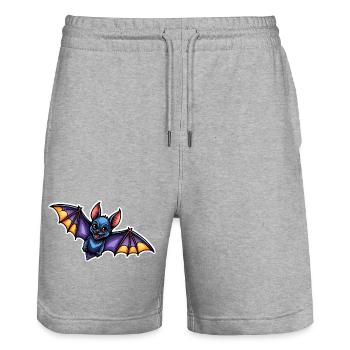 Bat Neo Traditional - Stanley/Stella Trainer Unisex Organic Jogging Shorts - heather grey - Front - Nik (191cm) & Marisol (170cm)