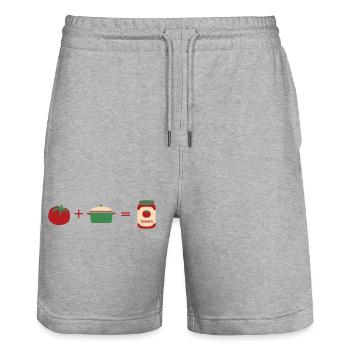 Ketchup - Short de jogging bio TRAINER Stanley/Stella unisexe - gris chiné - Devant - Nik (191cm) & Marisol (170cm)