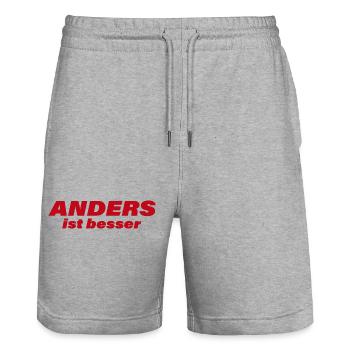ANDERS IST BESSER - Stanley/Stella Unisex Bio Joggingshorts Trainer  - Grau meliert - Vorne - Nik (191cm) & Marisol (170cm)