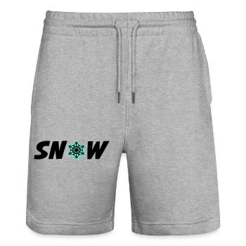 Snow Frost - Stanley/Stella Trainer Unisex Organic Jogging Shorts - heather grey - Front - Nik (191cm) & Marisol (170cm)