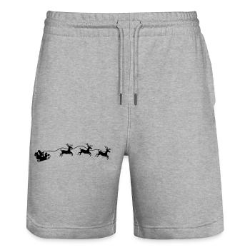 Santa Claus Sleigh - Stanley/Stella Trainer Unisex Organic Jogging Shorts - heather grey - Front - Nik (191cm) & Marisol (170cm)