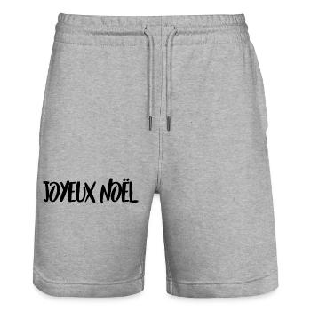WEIHNACHTEN. FROHE WEIHNACHTEN. FROHE WEIHNACHTEN. NEUJAHRSTAG - Stanley/Stella Unisex Bio Joggingshorts Trainer  - Grau meliert - Vorne - Nik (191cm) & Marisol (170cm)
