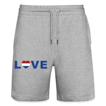 Amour Pays-Bas Cœur - Short de jogging bio TRAINER Stanley/Stella unisexe - gris chiné - Devant - Nik (191cm) & Marisol (170cm)