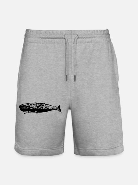 Sperm whale - Stanley/Stella Trainer Unisex Organic Jogging Shorts - heather grey