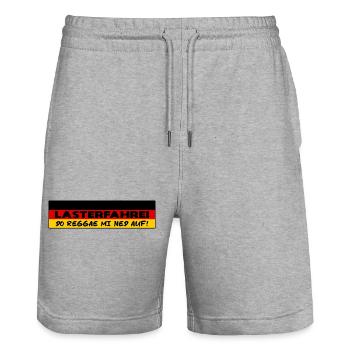 LASTERFAHREI - Do Reggae Mi Ned Auf! DEUTSCHLAND - Stanley/Stella Unisex Bio Joggingshorts Trainer  - Grau meliert - Vorne - Nik (191cm) & Marisol (170cm)
