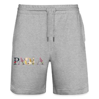 Paola - Stanley/Stella Unisex Bio Joggingshorts Trainer  - Grau meliert - Vorne - Nik (191cm) & Marisol (170cm)